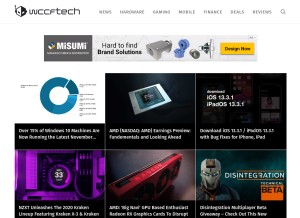 How wccftech.com looks like on a tablet such as an iPad.