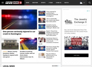 How wchstv.com looks like on a tablet such as an iPad.