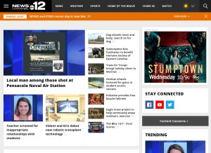 How wcti12.com looks like on a tablet such as an iPad.