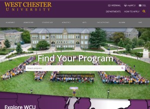 How wcupa.edu looks like on a tablet such as an iPad.