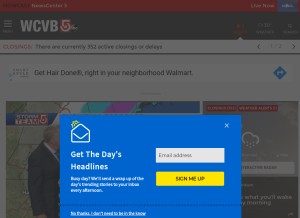 How wcvb.com looks like on a tablet such as an iPad.