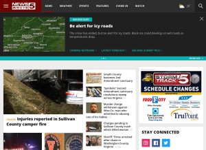 How wcyb.com looks like on a tablet such as an iPad.