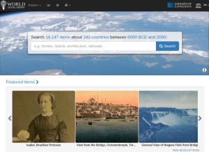 How wdl.org looks like on a tablet such as an iPad.