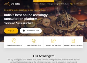 How we-astro.com looks like on a tablet such as an iPad.