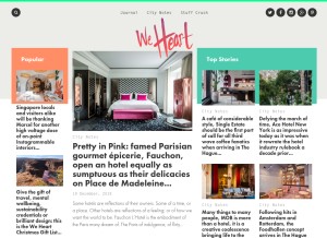 How we-heart.com looks like on a tablet such as an iPad.
