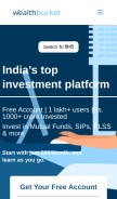 How wealthbucket.in looks like on a mobile device such as an iPhone.