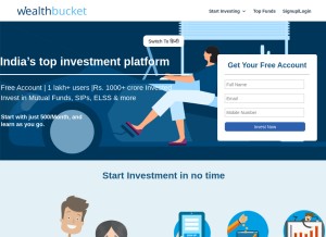 How wealthbucket.in looks like on a tablet such as an iPad.