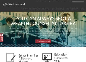 How wealthcounsel.com looks like on a tablet such as an iPad.