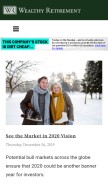 How wealthyretirement.com looks like on a mobile device such as an iPhone.