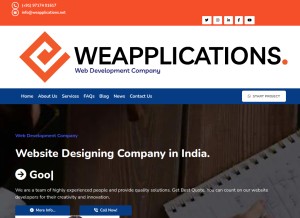 How weapplications.in looks like on a tablet such as an iPad.