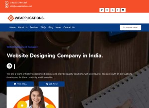 How weapplications.net looks like on a tablet such as an iPad.