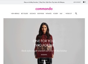 How wearcommando.com looks like on a tablet such as an iPad.