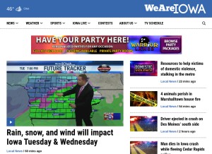 How weareiowa.com looks like on a tablet such as an iPad.