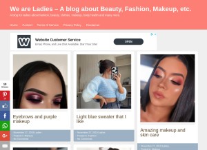 How weareladies.net looks like on a tablet such as an iPad.