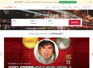 How wearelatinlive.com looks like on a tablet such as an iPad.