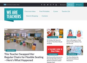 How weareteachers.com looks like on a tablet such as an iPad.