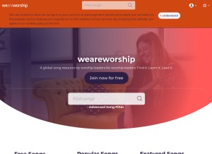 How weareworship.com looks like on a tablet such as an iPad.