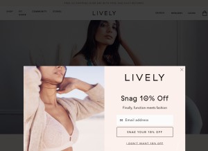 How wearlively.com looks like on a tablet such as an iPad.