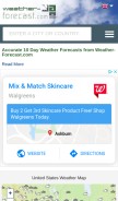 How weather-forecast.com looks like on a mobile device such as an iPhone.