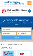 How weather2travel.com looks like on a mobile device such as an iPhone.