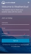 How weathercloud.net looks like on a mobile device such as an iPhone.