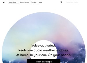 How weatherology.com looks like on a tablet such as an iPad.