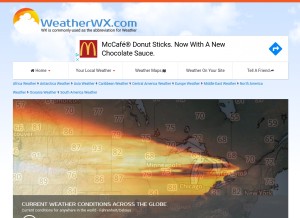 How weatherwx.com looks like on a tablet such as an iPad.