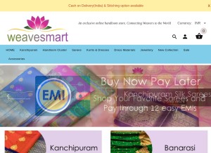 How weavesmart.com looks like on a tablet such as an iPad.