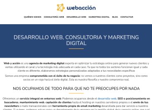 How webaccion.com looks like on a tablet such as an iPad.