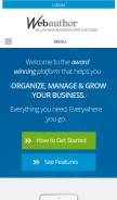 How webauthor.com looks like on a mobile device such as an iPhone.
