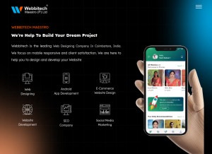 How webbitech.com looks like on a tablet such as an iPad.