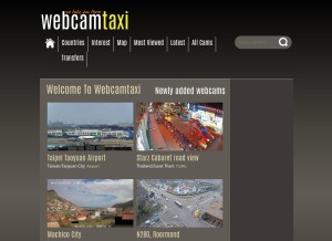 How webcamtaxi.com looks like on a tablet such as an iPad.