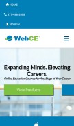 How webce.com looks like on a mobile device such as an iPhone.