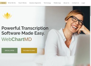 How webchartmd.com looks like on a tablet such as an iPad.