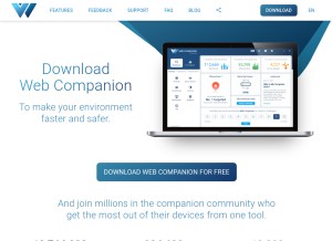 How webcompanion.com looks like on a tablet such as an iPad.