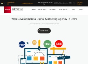 How webcrewl.com looks like on a tablet such as an iPad.
