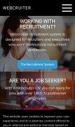 How webcruiter.com looks like on a mobile device such as an iPhone.