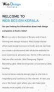 How webdesignkerala.in looks like on a mobile device such as an iPhone.