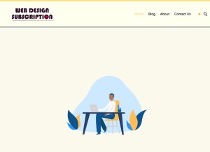 How webdesignsubscription.com looks like on a tablet such as an iPad.