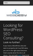 How webdesy.com looks like on a mobile device such as an iPhone.