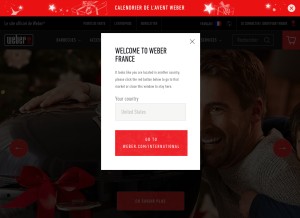 How weber.com looks like on a tablet such as an iPad.