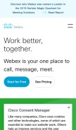 How webex.com looks like on a mobile device such as an iPhone.