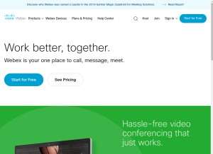 How webex.com looks like on a tablet such as an iPad.