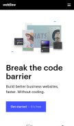 How webflow.io looks like on a mobile device such as an iPhone.