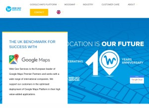 How webgeoservices.com looks like on a tablet such as an iPad.