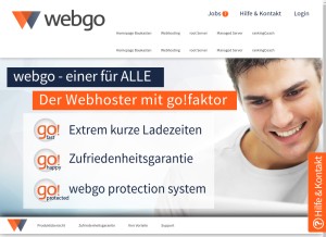 How webgo.de looks like on a tablet such as an iPad.