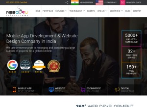 How webguru-india.com looks like on a tablet such as an iPad.