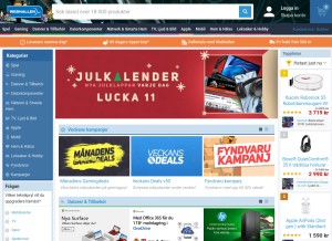How webhallen.com looks like on a tablet such as an iPad.