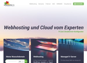 How webhoster.ag looks like on a tablet such as an iPad.