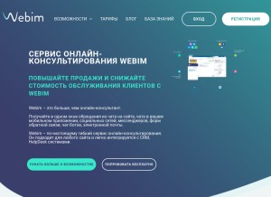 How webim.ru looks like on a tablet such as an iPad.